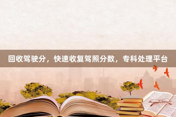 回收驾驶分，快速收复驾照分数，专科处理平台